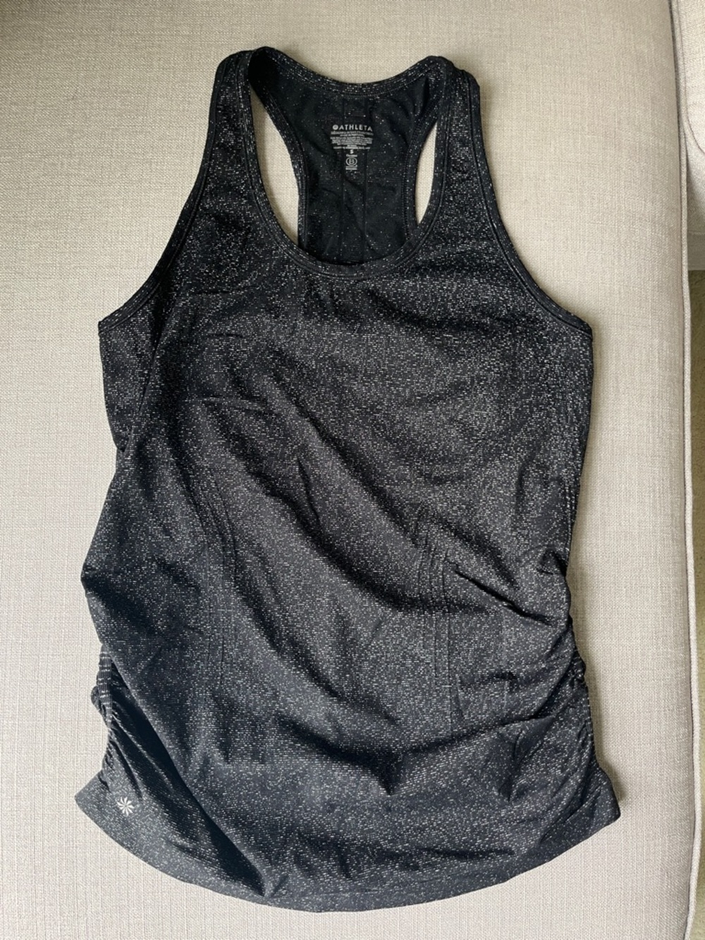 Athleta Black Glitter Racerback Performance Tank